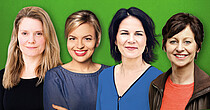 Grüne Frauenpower: Henrike Hahn, Katharina Schulze, Annalena Baerbock und Sigi Hagl